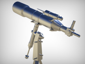 realistic telescope lowpoly blender 3D Model