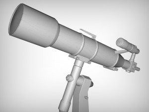 realistic telescope lowpoly blender 3D Model