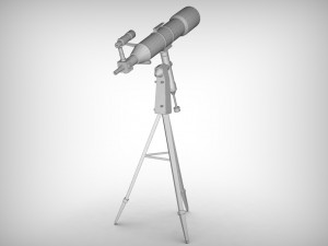 realistic telescope lowpoly blender 3D Model