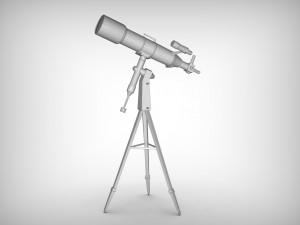 realistic telescope lowpoly blender 3D Model