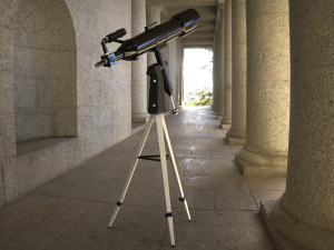 realistic telescope lowpoly blender 3D Model
