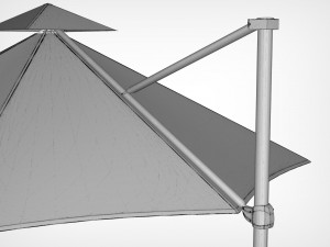outdoor umbrella realistic low poly low-poly 3D Model