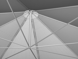outdoor umbrella realistic low poly low-poly 3D Model