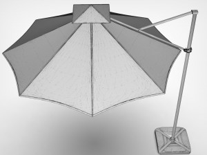 outdoor umbrella realistic low poly low-poly 3D Model