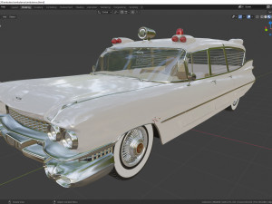 cadillac ambulance wagon superior 1959 3D 모델