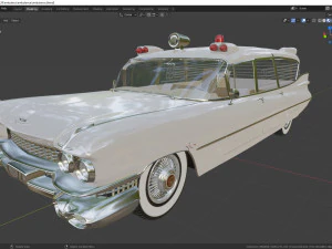 Cadillac w&oacute;z pogotowia ratunkowego Superior 1959 Model 3D