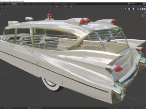cadillac ambulance wagon superior 1959 3D Model