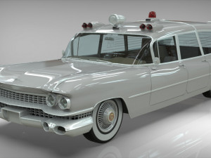 cadillac ambulance wagon superior 1959 Modelo 3D
