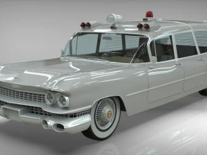 cadillac ambulance wagon superior 1959 3D Model