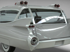 cadillac ambulance wagon superior 1959 3D Model