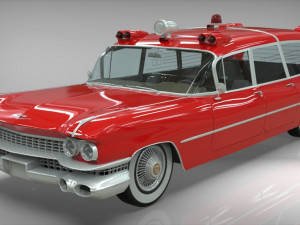 cadillac ambulance wagon superior 1959 Modelo 3D