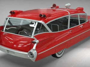 cadillac ambulance wagon superior 1959 3D Model