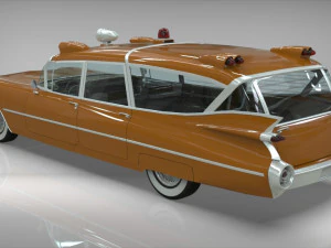 cadillac ambulance wagon superior 1959 3D Model