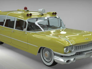 cadillac ambulance wagon superior 1959 3D Model
