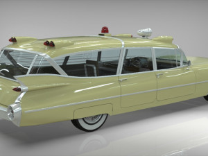 cadillac ambulance wagon superior 1959 Modelo 3D