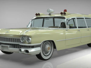 cadillac ambulance wagon superior 1959 3D Model