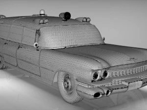 cadillac ambulance wagon superior 1959 3D Model