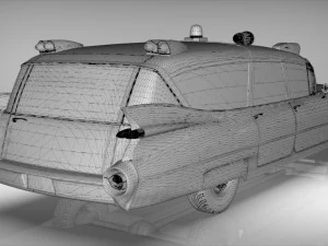 cadillac ambulance wagon superior 1959 3D Model