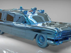 cadillac ambulance wagon superior 1959 3D Model