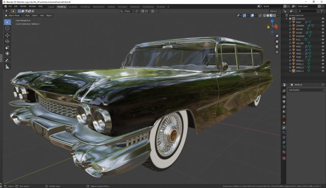 cadillac barnett space wagon 1959 3D Model .c4d .max .obj .3ds .fbx .stl .blend