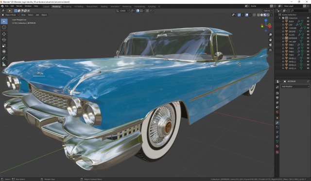 cadillac elcamino 1959 pickup 3D Model .c4d .max .obj .3ds .fbx .stl .blend 