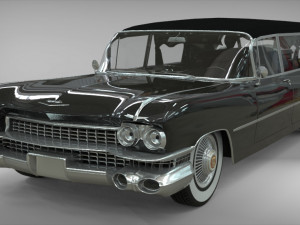 cadillac hearse space wagon 1959 Model 3D