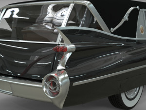 cadillac hearse space wagon 1959 Model 3D