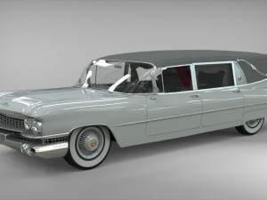 cadillac hearse space wagon 1959 Model 3D