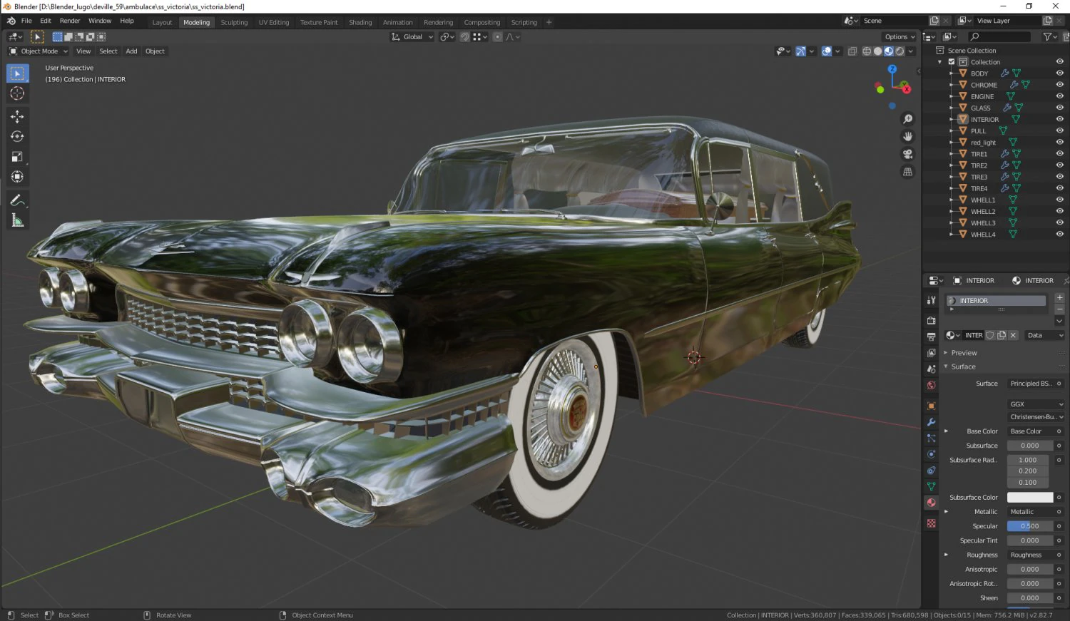 cadillac hearse space wagon victoria ss 3D Model .c4d .max .obj .3ds .fbx .stl .blend