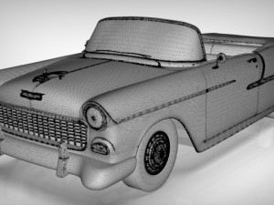 chevy belair convertible 1955 Modèle 3D