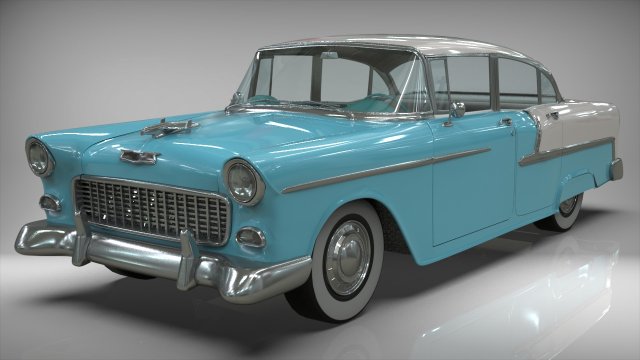 chevy belair sedan 1955 3D Model .c4d .max .obj .3ds .fbx .stl .blend 