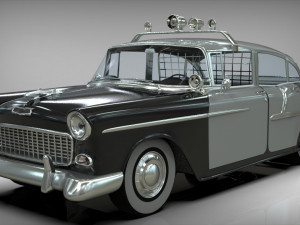 police car belair sedan 1955 Model 3D