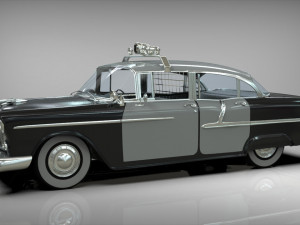 police car belair sedan 1955 3D Model