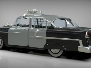 police car belair sedan 1955 3D Model