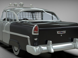 police car belair sedan 1955 3D Model