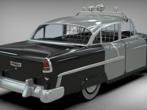 police car belair sedan 1955 3D Model