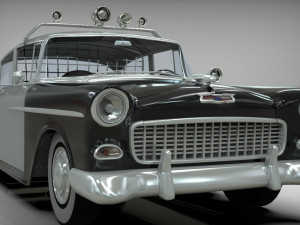 police car belair sedan 1955 3D Model