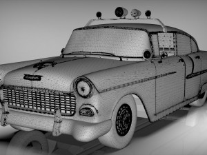 police car belair sedan 1955 3D Model