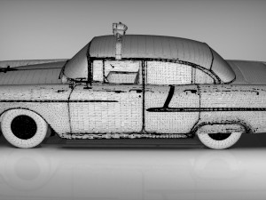 police car belair sedan 1955 3D Model