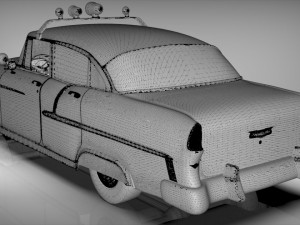 police car belair sedan 1955 3D Model