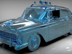 police car belair sedan 1955 3D Model