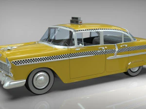 taxi yellow cab belair sedan 1955 3D Model