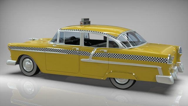 Download taxi yellow cab belair sedan 1955 3D Model