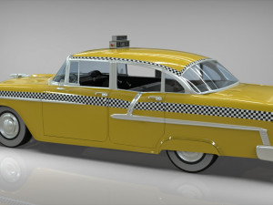 taxi yellow cab belair sedan 1955 3D 모델