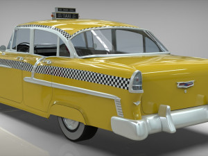 taxi yellow cab belair sedan 1955 3D 모델
