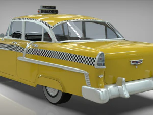 taxi yellow cab belair sedan 1955 3D Model