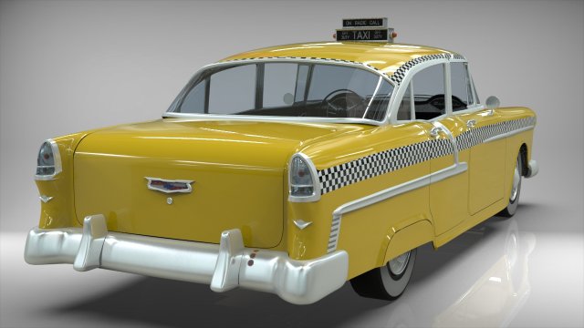 Download taxi yellow cab belair sedan 1955 3D Model