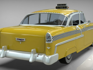 taxi yellow cab belair sedan 1955 3D 모델