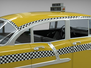 taxi yellow cab belair sedan 1955 3D 모델