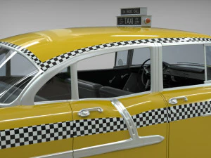 taxi yellow cab belair sedan 1955 3D Model